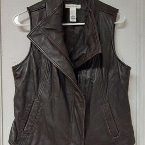 Liz Claiborne leather vest brown size M